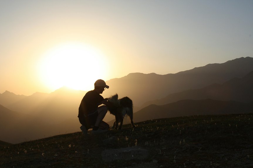 scenic mountain hiking adventure sunrise