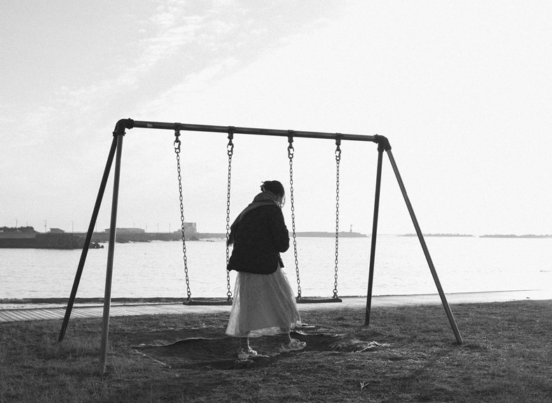 calm beaches with playgrounds