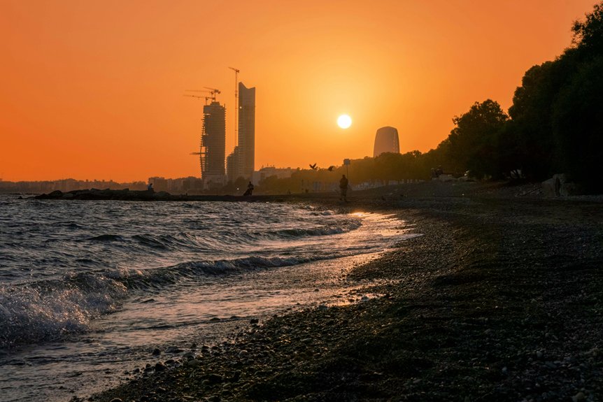 romantic cyprus sunset beaches