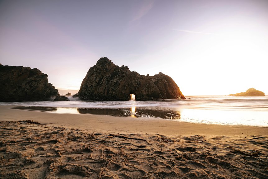 serene dawn beach reflections