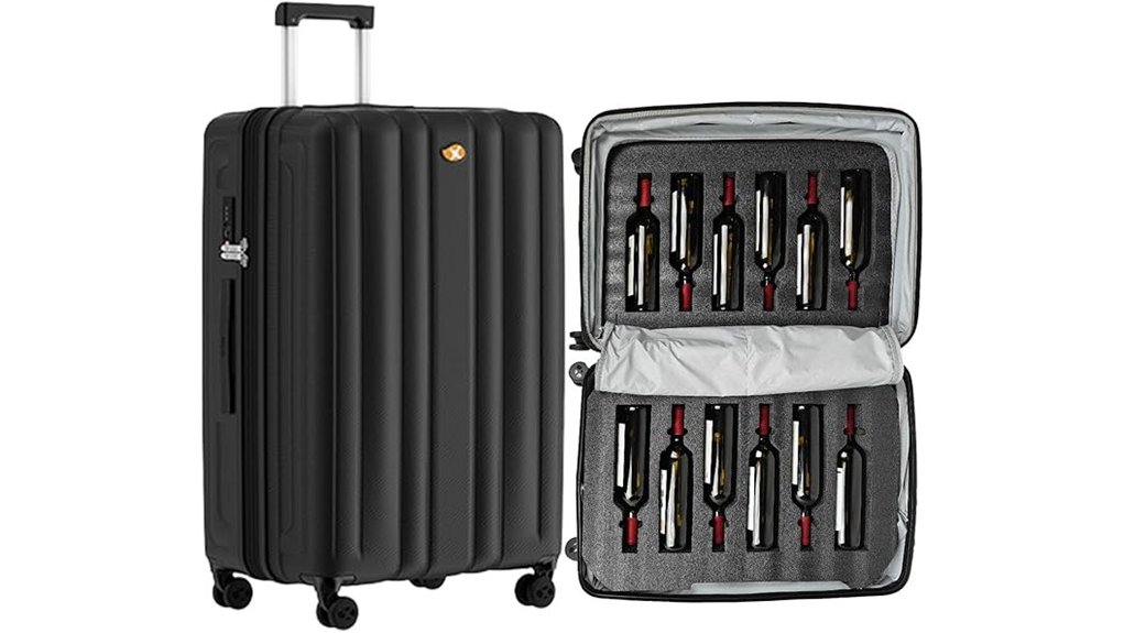 12 bottle suitcase with tsa lock