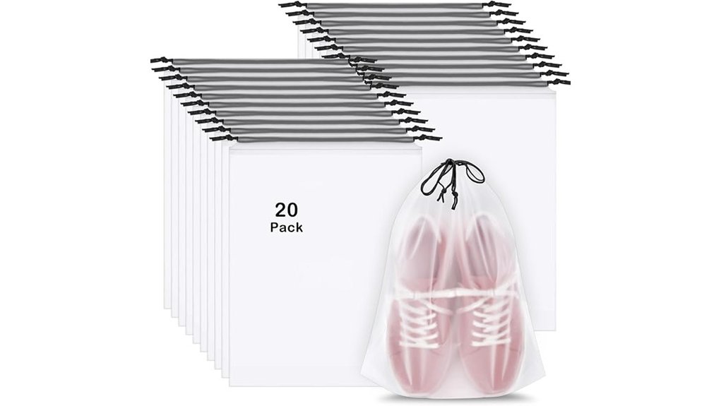 20 pack clear travel shoe bags