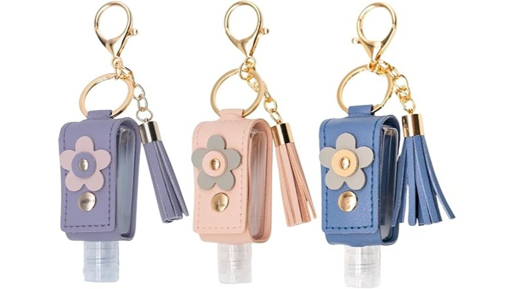 3 pack travel sanitizer keychain bottles