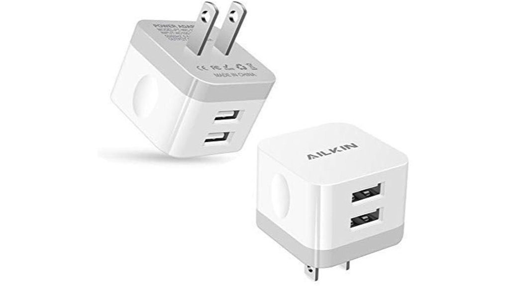 ailkin usb wall charger 2 pack