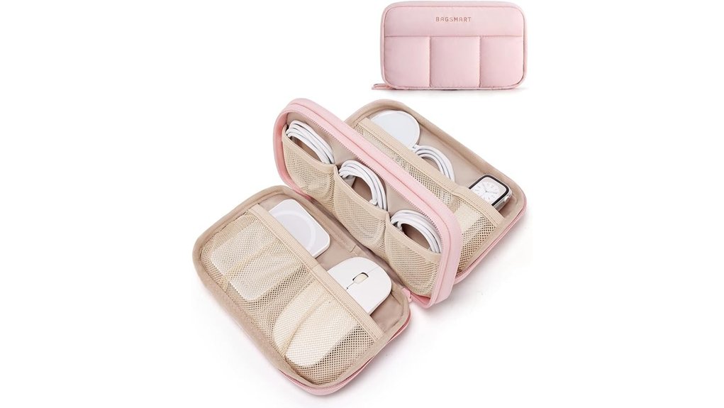 bagsmart pink electronics organizer
