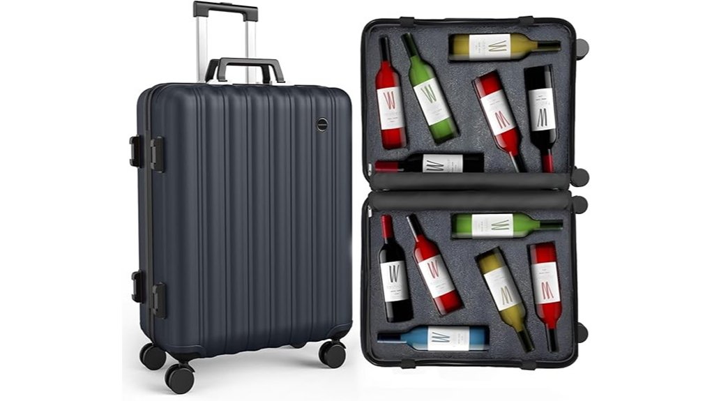 boldworks wine suitcase with tsa lock