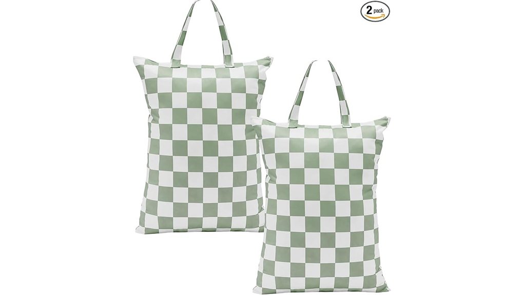 checkered travel laundry bags