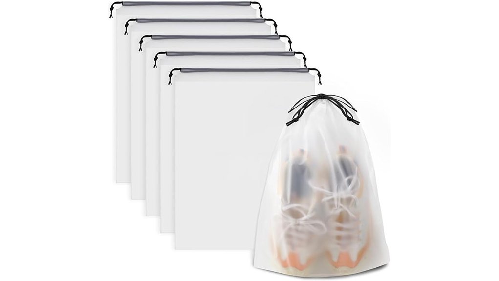 clear travel shoe bags 5 pack