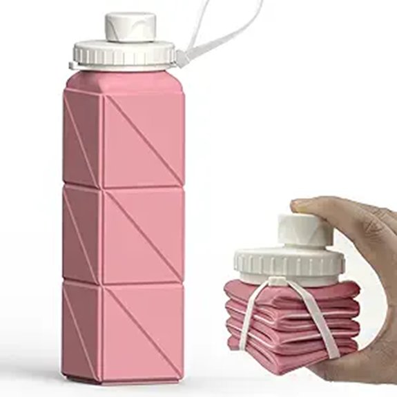 collapsible pink bpa free bottle