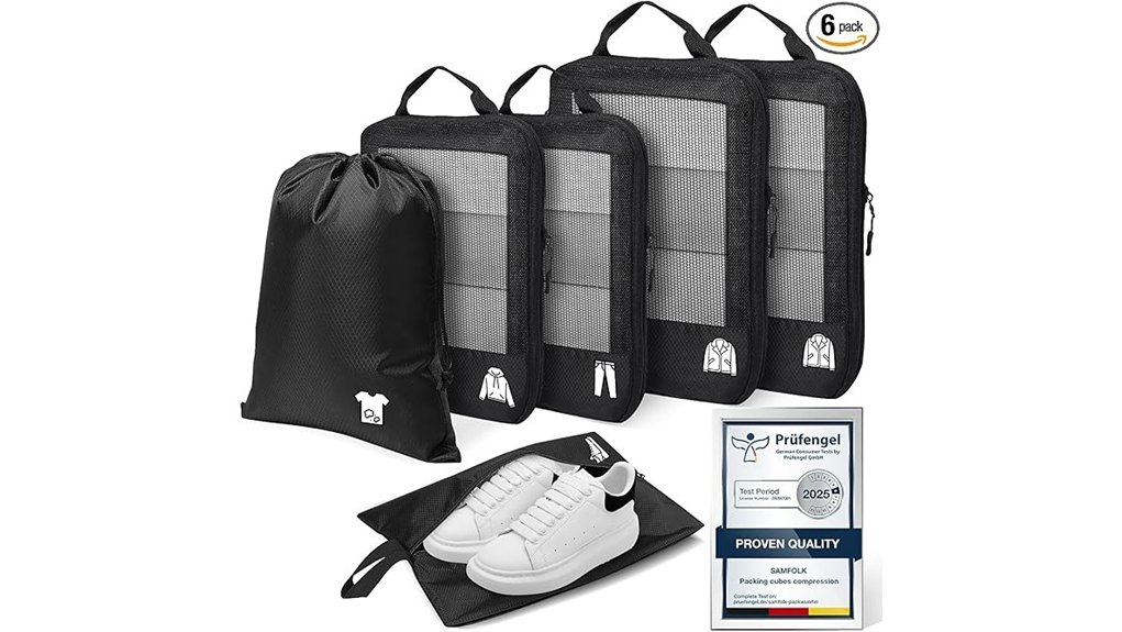 compression packing cubes travel organizer set