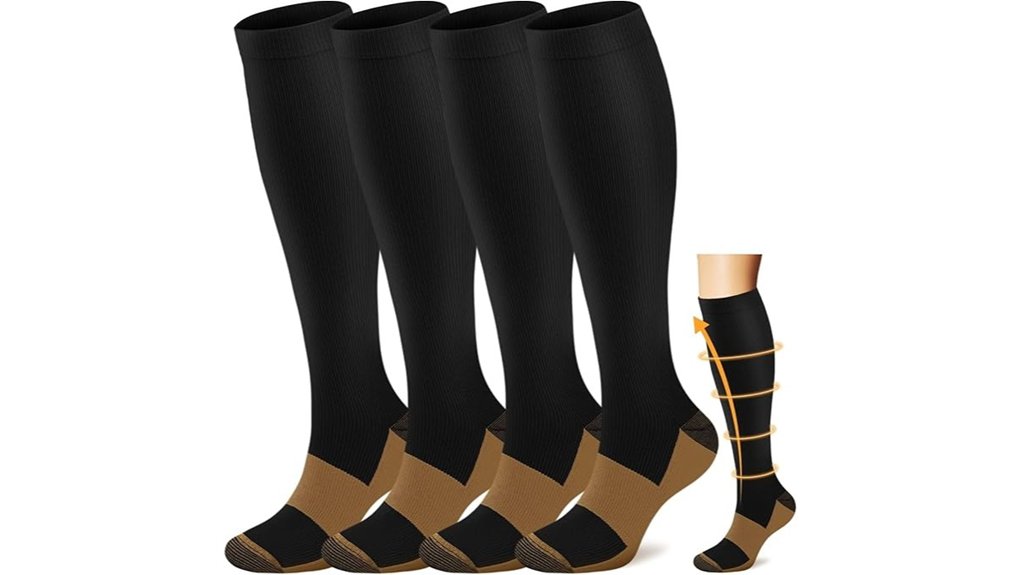 copper compression socks 4 pairs