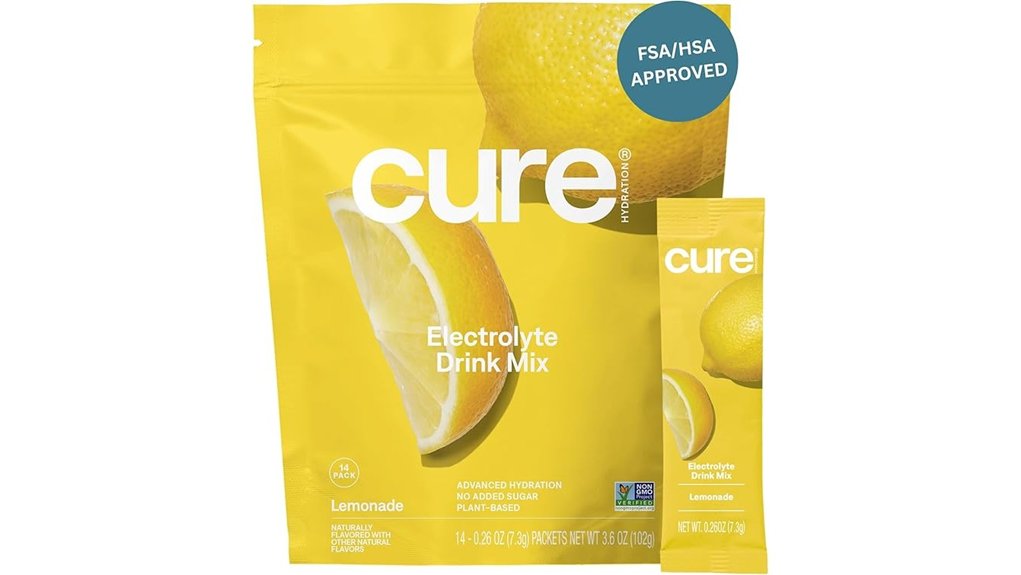 cure hydration plant based electrolyte lemonade mix