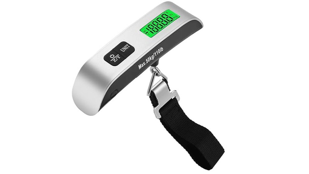 digital luggage scale with backlit display