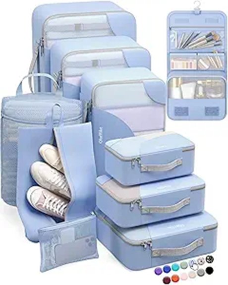 durable blue anti tear packing cubes