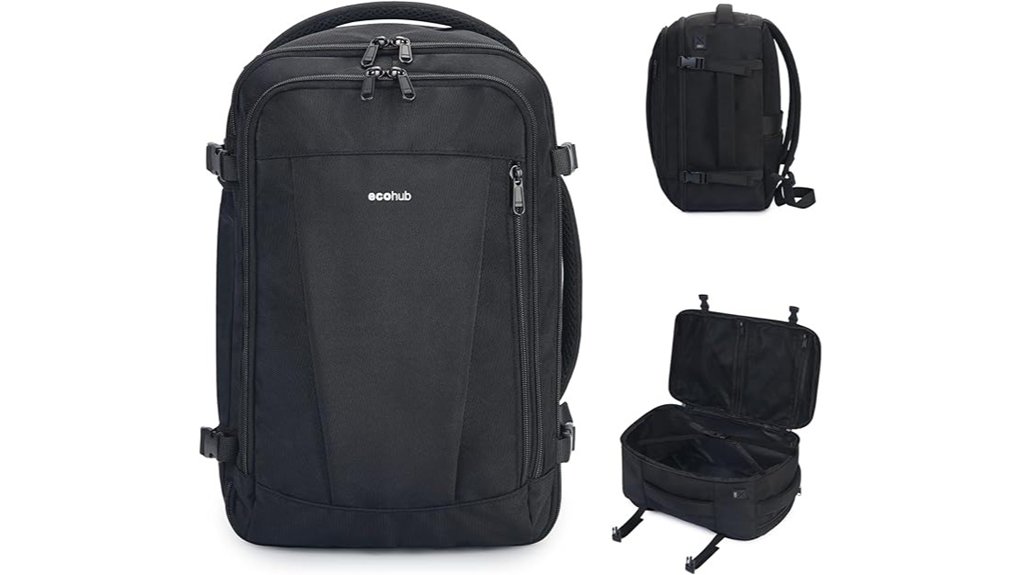 ecohub travel backpack black