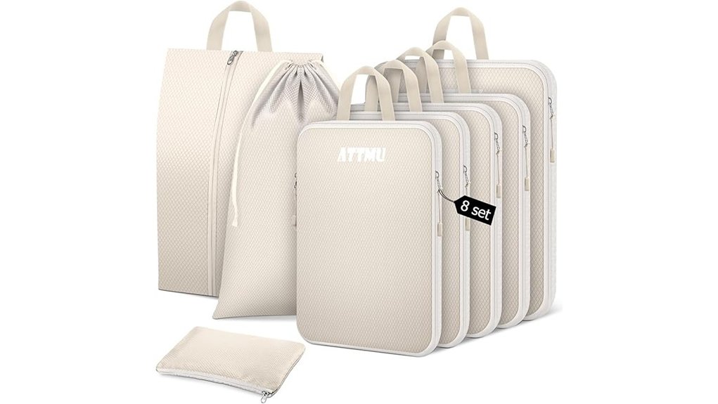 eight pack compression packing cubes