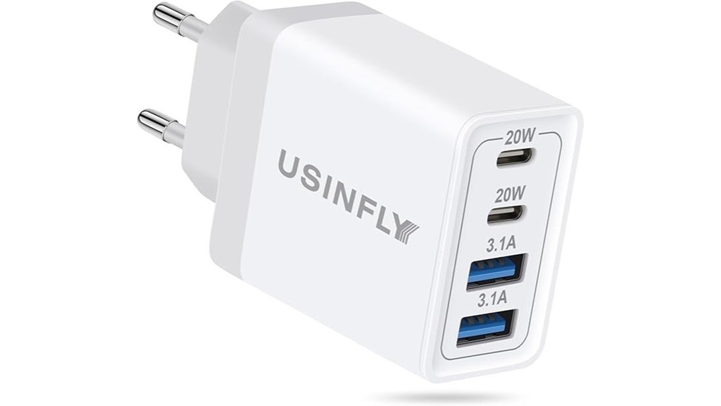 european travel plug adapter with usb c charger