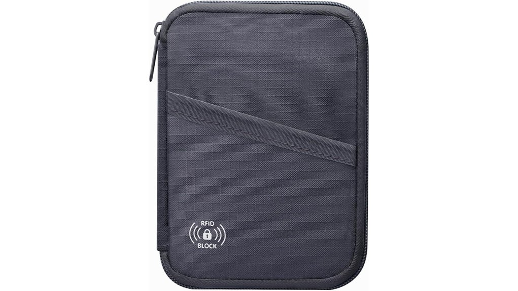 firedog rfid passport holder travel wallet grey
