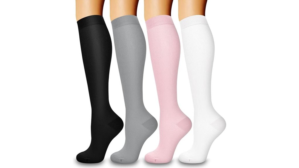 four pairs compression socks
