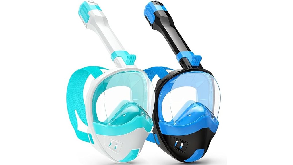 full face snorkel mask with dry top