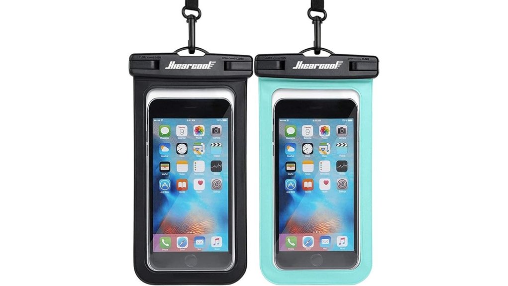 hiearcool waterproof phone pouch 2 pack