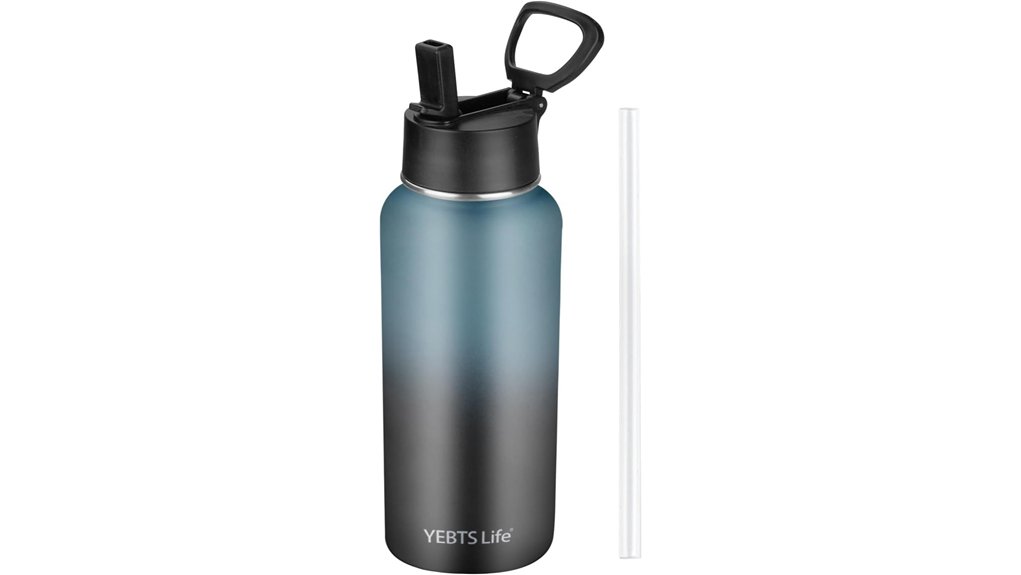 insulated 32 oz bottle blue black