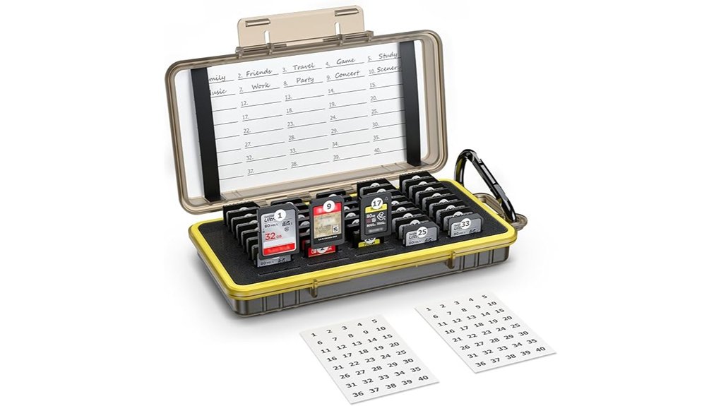 memory card case organizer water resistant
