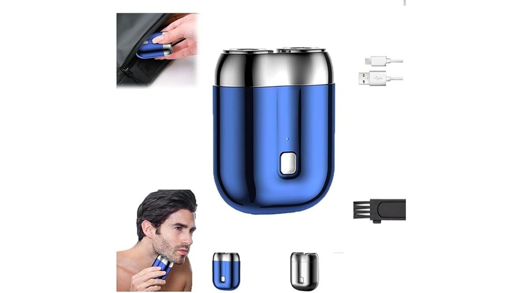 mini dual head shaver waterproof blue