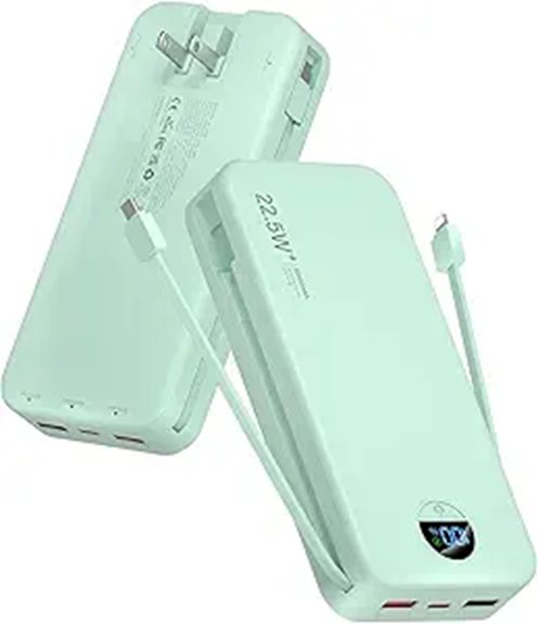 portable 20000mah power bank with cables