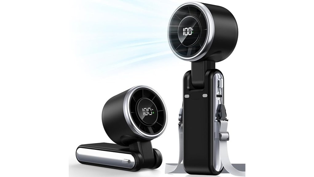 portable 5 gear rechargeable fan