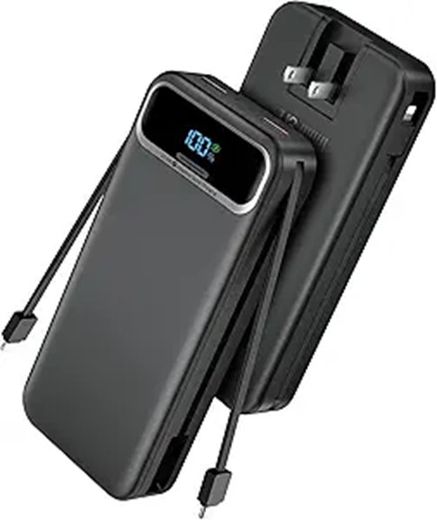 portable charger with built in cables