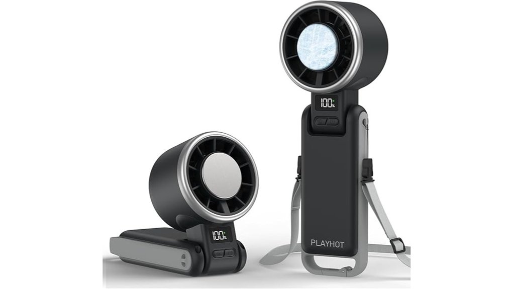portable handheld turbo fan with ice cooling