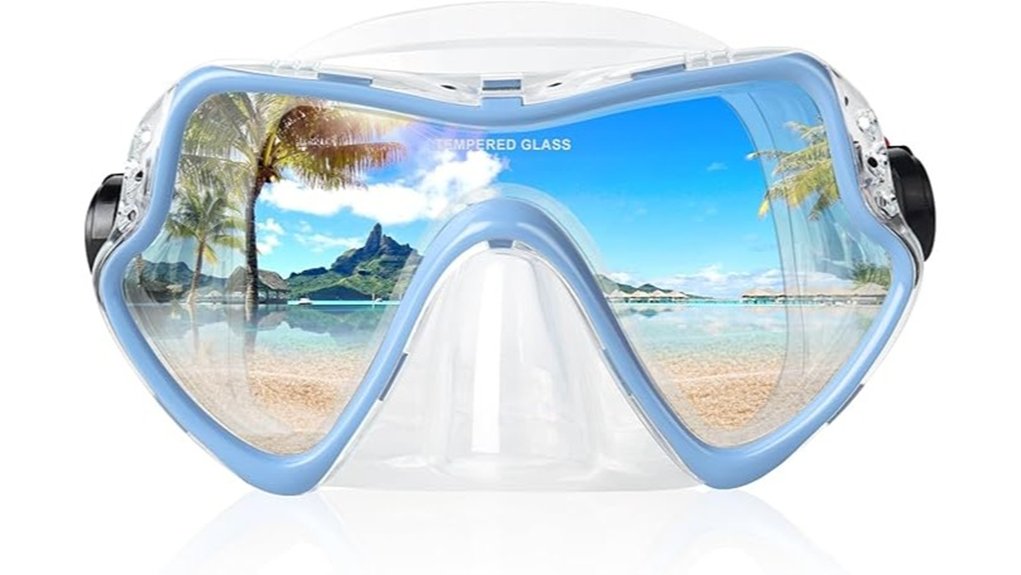 professional snorkeling mask with clear lens