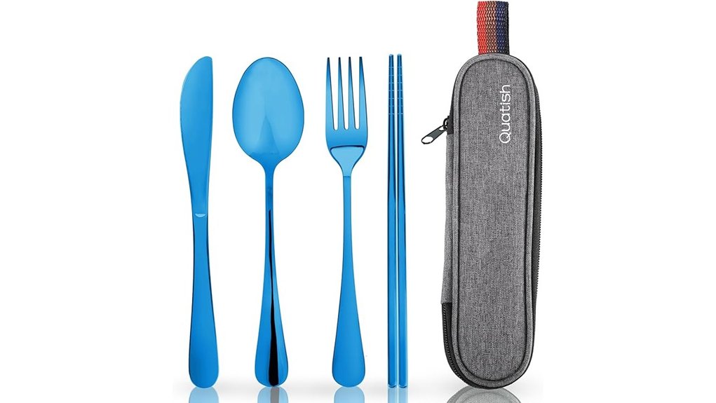 quatish portable stainless travel silverware set