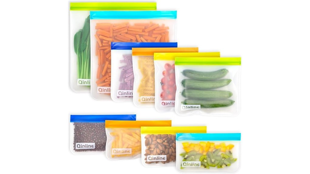 reusable food storage bags 10 pack