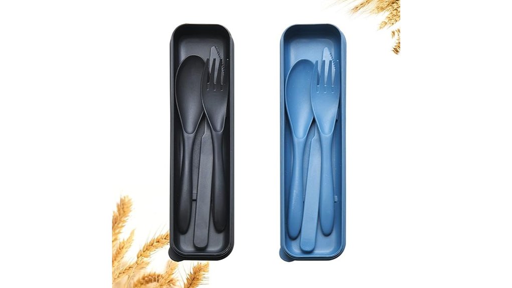reusable travel utensils set with case
