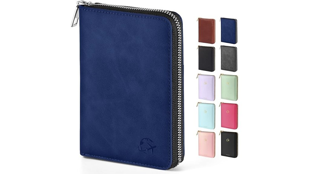 rfid passport holder navy blue