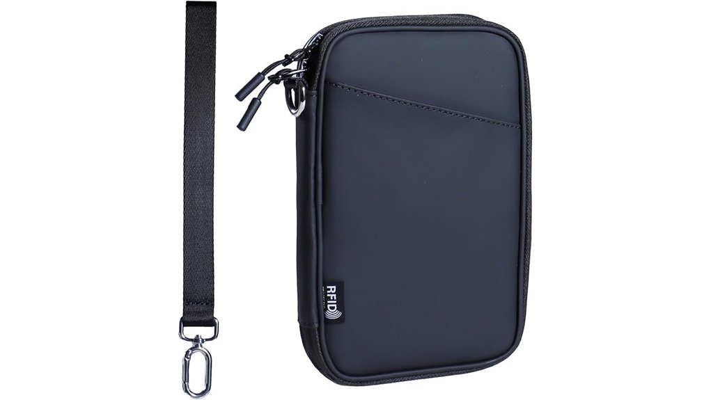 rfid passport wallet with zipper