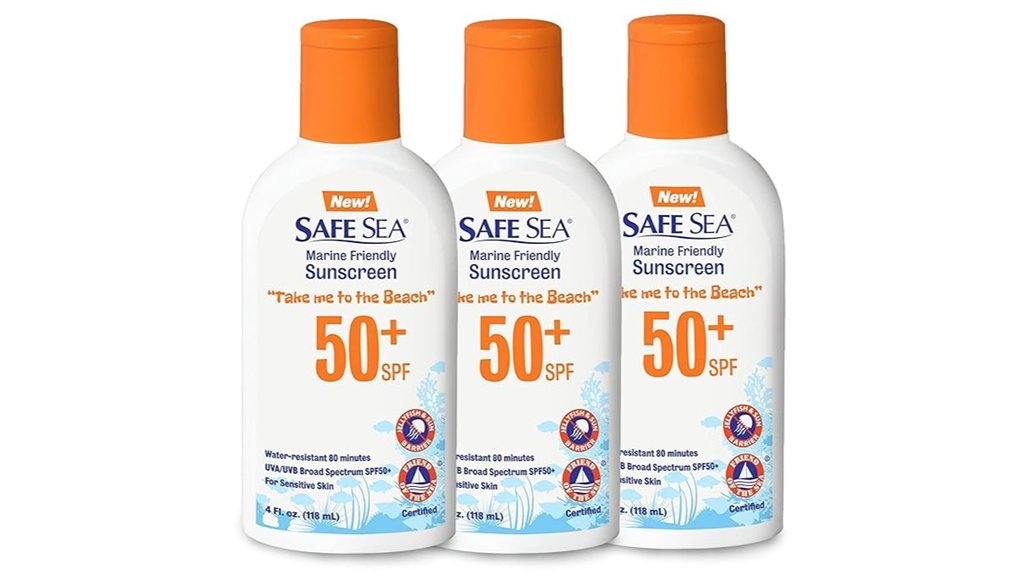 safe sea jellyfish sting blocking sunscreen