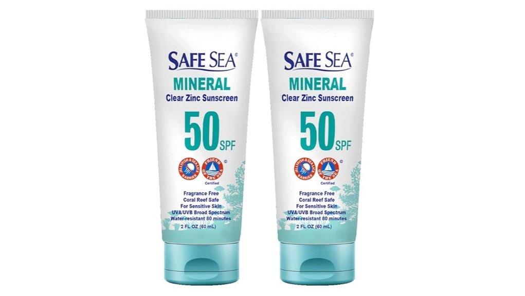 safe sea spf50 zinc oxide sunscreen 2 pack