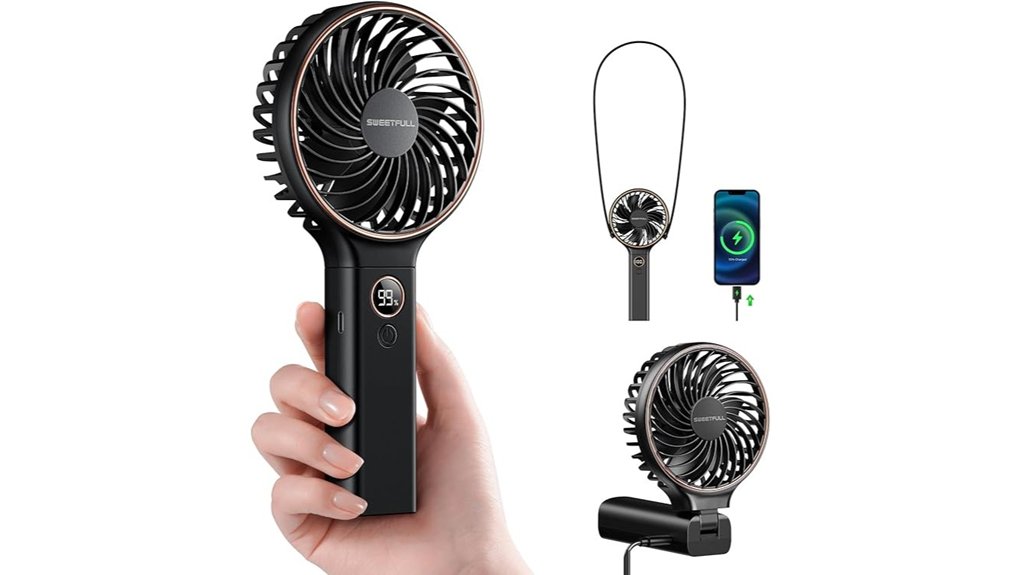 sweetfull handheld portable fan battery powered