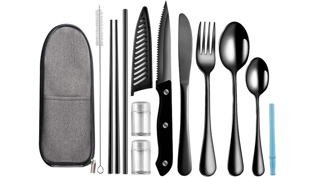 travel utensils with case