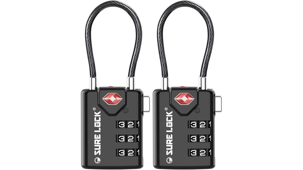 tsa travel luggage locks 2 pack