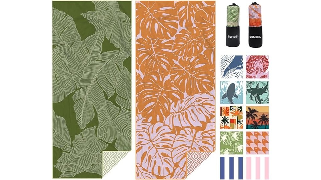 two microfiber beach towels