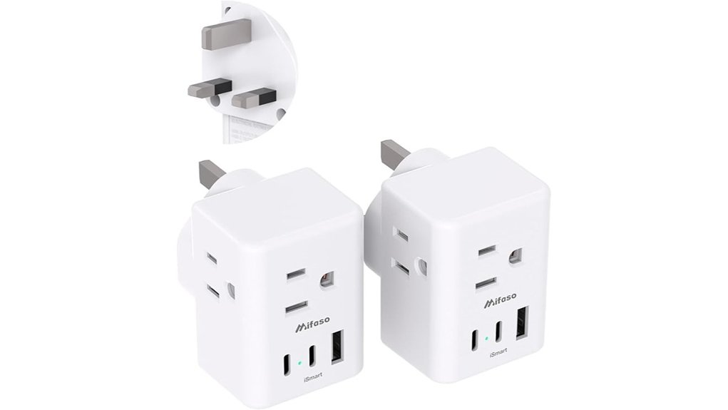 two pack us to uk adapter with usb