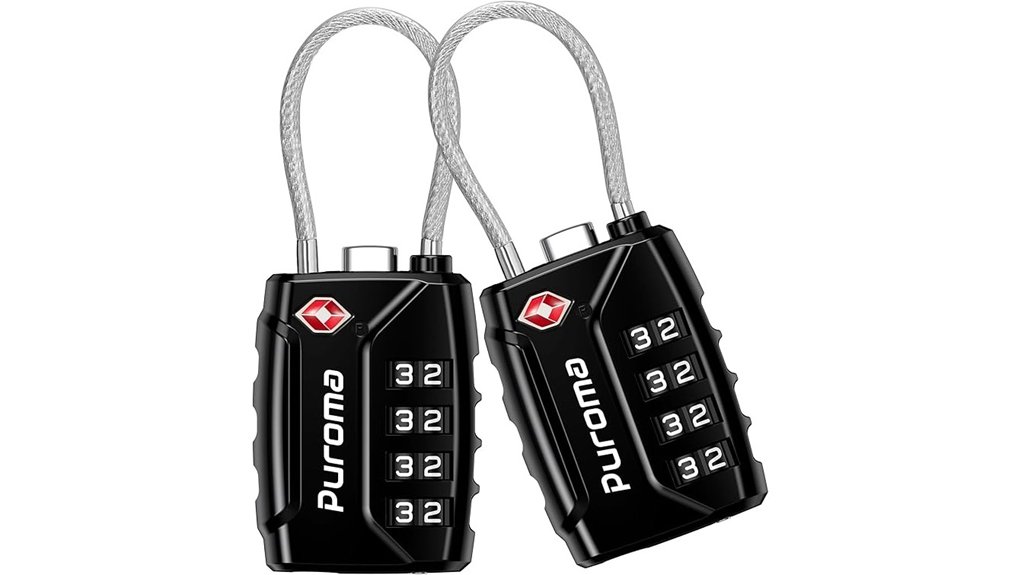 two tsa locks black pack