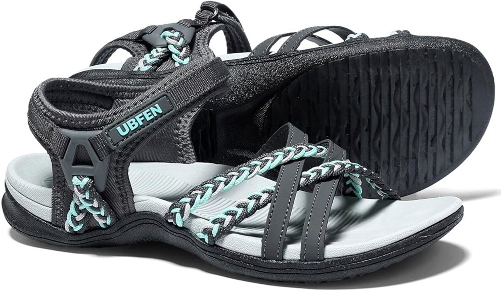 ubfen hiking sandals with arch support
