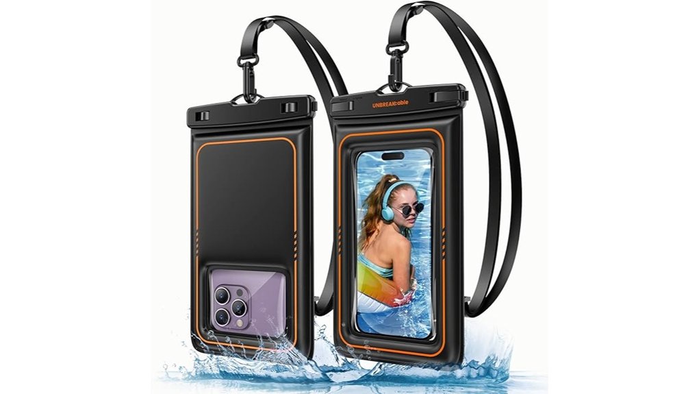 unbreakable waterproof phone pouch 2 pack