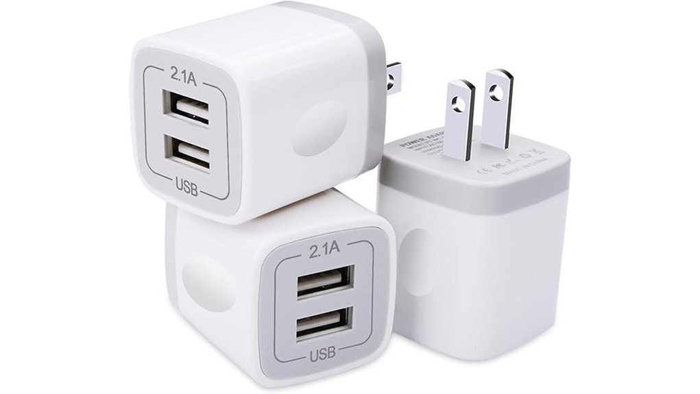 usb wall charger pack dual ports