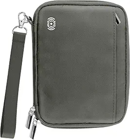 walnew gray passport holder rfid